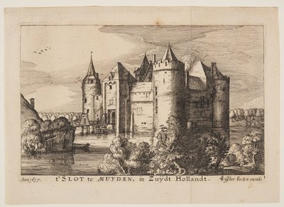 Das Schloss von Muiden (umgekehrt), aus Vier Schlösser in Holland und Utrecht von Claes Jansz. Visscher