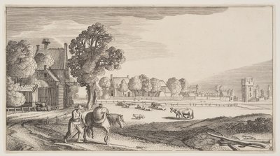 Straßen entlang einer Weide, aus Landschaften (Playsante Lantschappen) von Claes Jansz. Visscher II