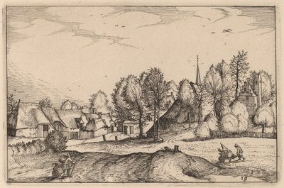 Straße in ein Dorf von Claes Jansz Visscher after Johannes van Doetechum, the Elder after Lucas