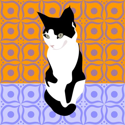 Katze auf marokkanischen Fliesen von Claire Huntley
