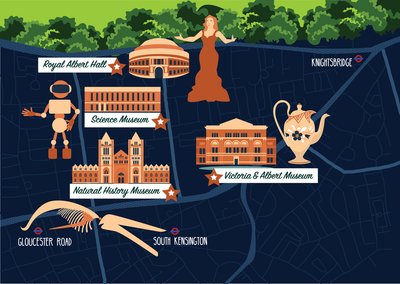 Karte von South Kensington von Claire Huntley