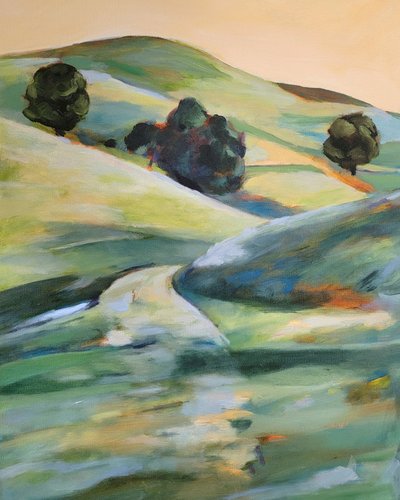Pfad durch hügelige Landschaft von Claire Whitehead