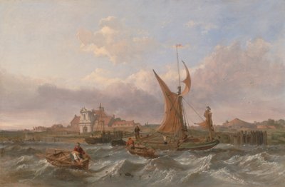 Eine Thames-Barge, die vor dem Wind vor Tilbury Fort segelt von Clarkson Stanfield