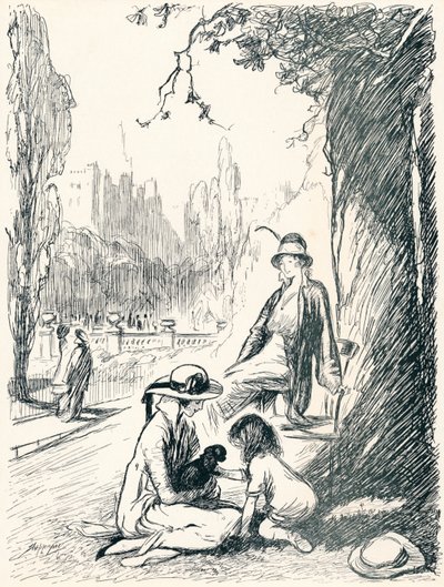 In den Kensington Gardens - Stufe Sechs, um 1920 von Claude Allin Shepperson