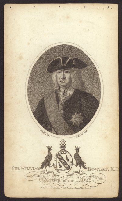 Sir William Rowley, britischer Admiral (Stich) von Claude Arnulphy
