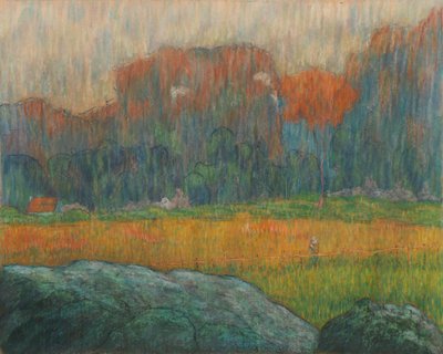 Landschaft mit Figur und Häusern, ca. 1891 von Claude Emile Schuffenecker