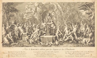 Fest des Bacchus, gefeiert von Satyrn und Bacchantinnen von Claude Gillot