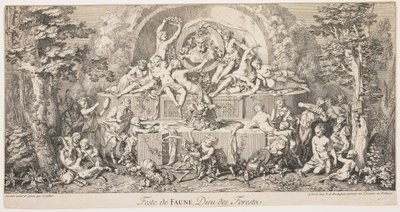 Fest des Faun, Gott der Wälder, ca. 1740 von Claude Gillot