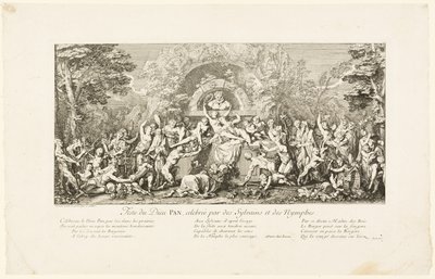 Fest des Gottes Pan, gefeiert von den Sylvanen von Claude Gillot