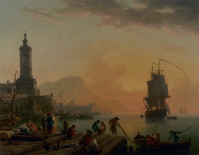 Mittelmeerhafen. Windstille, Abendruhe von Claude Joseph Vernet