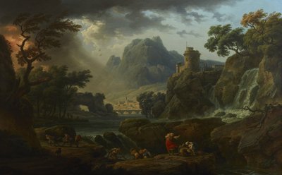 Eine Berglandschaft mit herannahendem Sturm von Claude Joseph Vernet