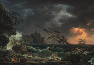 Ein Schiffswrack in stürmischer See von Claude Joseph Vernet