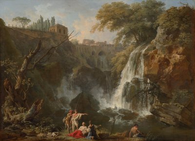 Die Wasserfälle von Tivoli mit der Villa des Maecenas von Claude Joseph Vernet