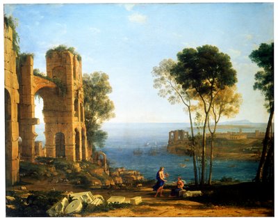Küstenansicht mit Apollo und der Kumanaischen Sibylle, zwischen 1645 und 1649 von Claude Lorrain