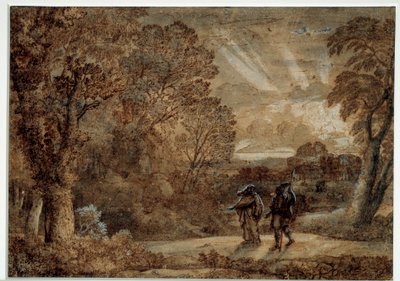 Enee und die Kumesische Sibylle. Zeichnung von Claude Gellee dit Le Lorrain (1600-1682) von Claude Lorrain