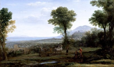 Landschaft mit der Taufe des Eunuchen durch St. Philippus von Claude Lorrain