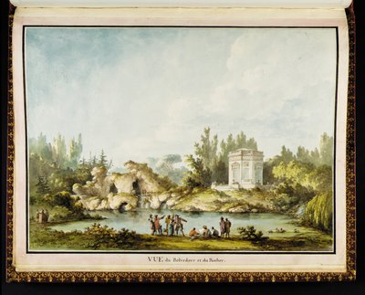 Vue du Belvédère et du Rocher, aus Recueil des plans du Petit Trianon von Richard Mique (1728-94) von Claude Louis Chatelet