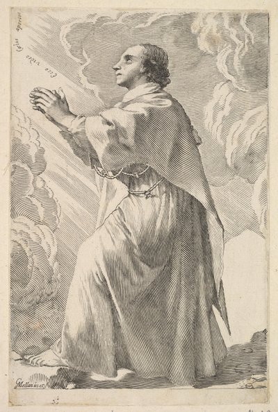 Ein junger Heiliger im Gebet von Claude Mellan