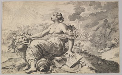 Allegorie Frankreichs mit den Waffen von Richelieu von Claude Mellan