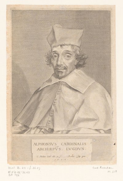 Porträt von Alphonse Louis du Plessis de Richelieu, Erzbischof von Lyon von Claude Mellan