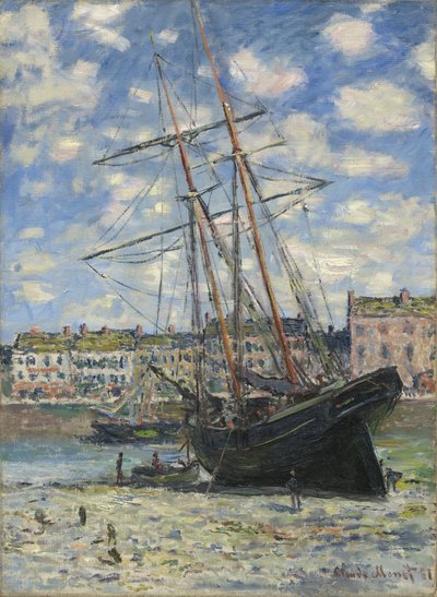 Boot bei Ebbe von Claude Monet