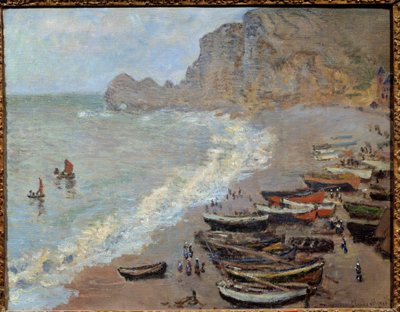 Étretat: der Strand und das Tor von Amont, Gemälde von Claude Monet, 1883 von Claude Monet