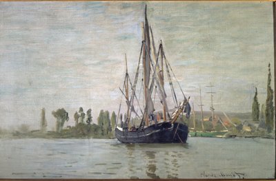 Französischer Chase-Maree vor Anker (bei Rouen) von Claude Monet