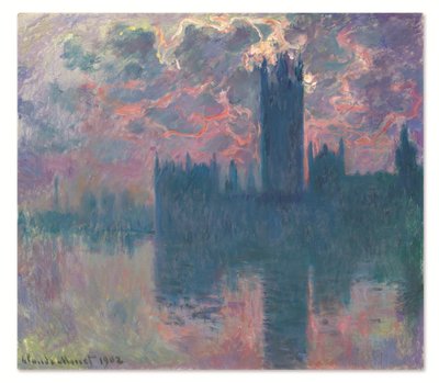 Le Parlement, soleil couchant (Die Häuser des Parlaments, bei Sonnenuntergang) von Claude Monet