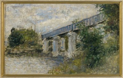 Die Eisenbahnbrücke in Argenteuil von Claude Monet