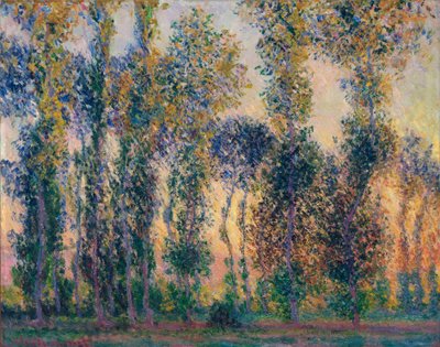 Die Pappeln in Giverny (Frankreich), Sonnenaufgang von Claude Monet