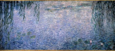 Seerosen, klarer Morgen mit Weiden (Triptychon, mittlerer Teil) von Claude Monet