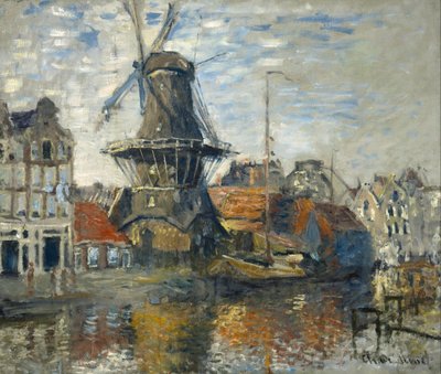 Die Windmühle an der Onbekende Gracht, Amsterdam von Claude Monet