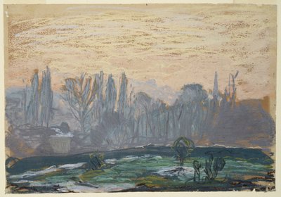 Winterlandschaft mit Abendhimmel von Claude Monet