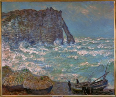 Stürmische See in Étretat von Claude Monet