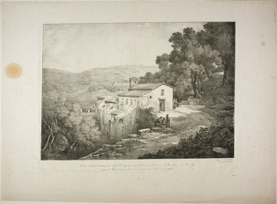 Ansicht eines Klosters auf dem Gelände des Hauses von Horaz von Claude Thienon