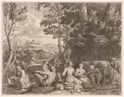 Landmahlzeit, Platte 3 aus Pastorales von Claudine Bouzonnet Stella