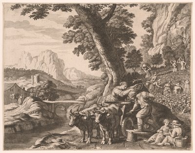 Die Ernte, Platte 10 aus Pastorales von Claudine Bouzonnet Stella
