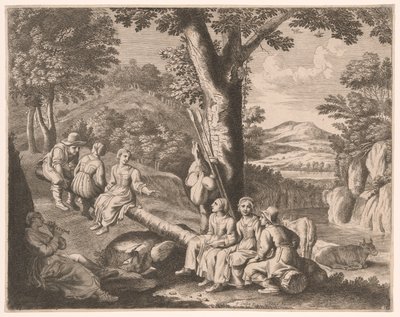 Die Schaukel, Platte 11 aus Pastorales von Claudine Bouzonnet Stella