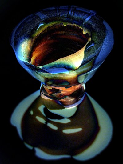 Bunte Abstrakte Glasskulptur von Claudio Boczon