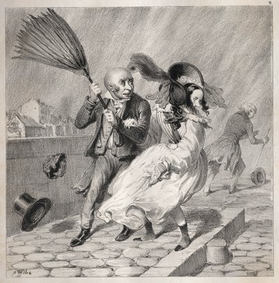 Bambochades: Siehst du, dass mein Barometer auf schön steht!...es ist eine reiche Zeit für... von Clémente Pruche