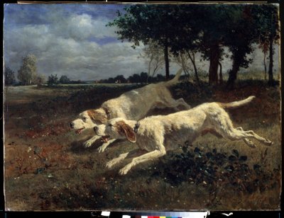 Rennende Hunde von Constant Emile Troyon