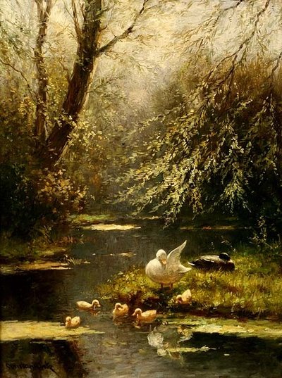 Enten in einer Landschaft von Constant Artz