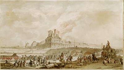 Der Brand des Pavillon de Flore von Constantin Emile Meunier
