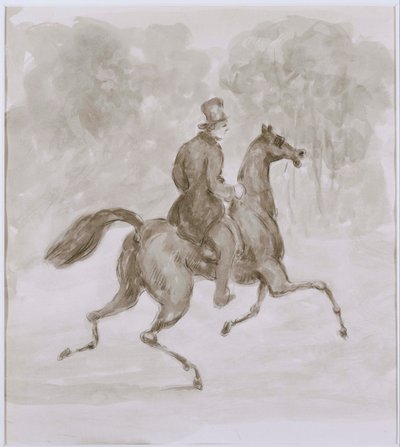 Mann auf trabendem Pferd von Constantin Guys