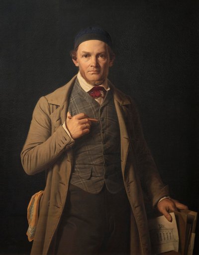 Porträt von Gottlieb Bindesbøll von Constantin Hansen