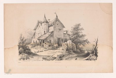 Altes Haus in Landschaft von Constantinus Cornelis Huysmans