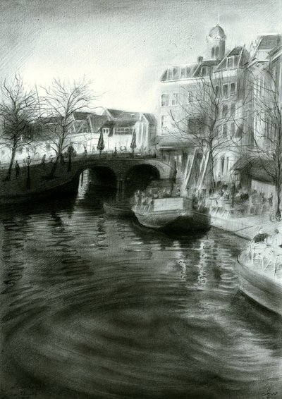 Stadtkanal Zeichnung von Corné Akkers