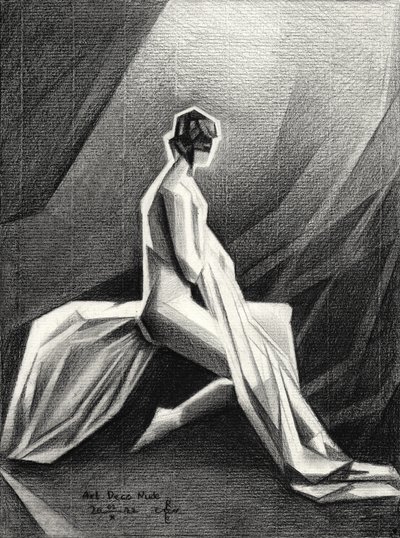Verhüllte Art-Deco-Figur von Corné Akkers