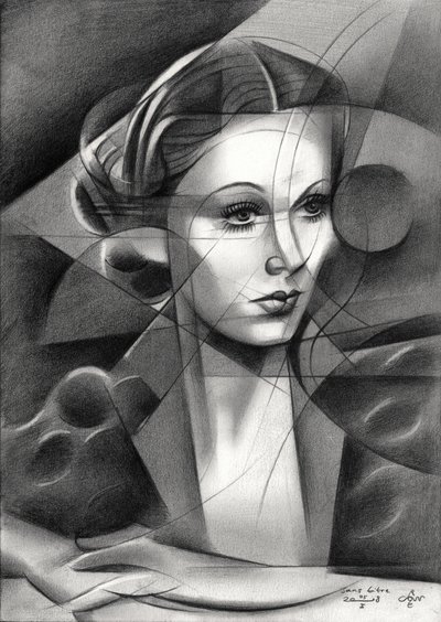 Elegantes geometrisches Porträt von Corné Akkers