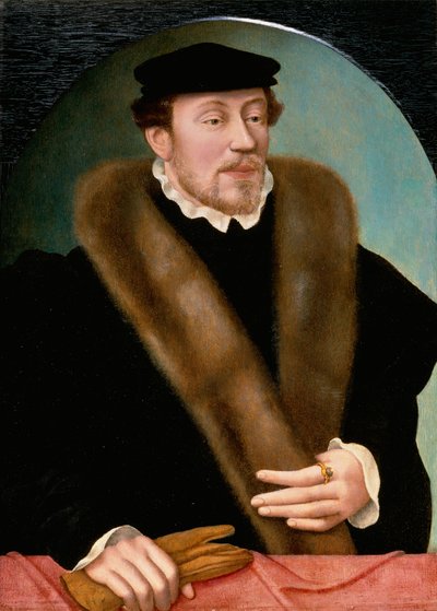 Porträt eines Gentlemans in Wams und Hut von Corneille de Lyon after Corneille de Lyon after